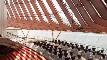 Looking down on the Joan Sutherland Theatre Northern Foyer.