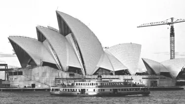 The sails of the Sydney opera house constructed.